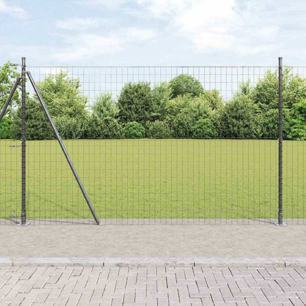 vidaXL Euro-Zaun mit Betonsockel 10 x 1,6 m PVC-beschichteter Stahl