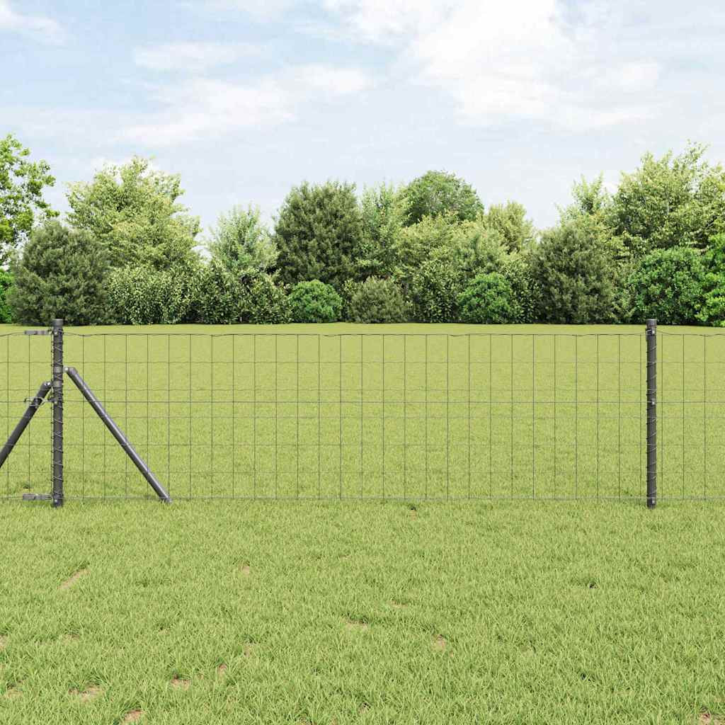 vidaXL Bodenmontierter Euro-Zaun 10 x 0,6 m PVC-beschichteter Stahl