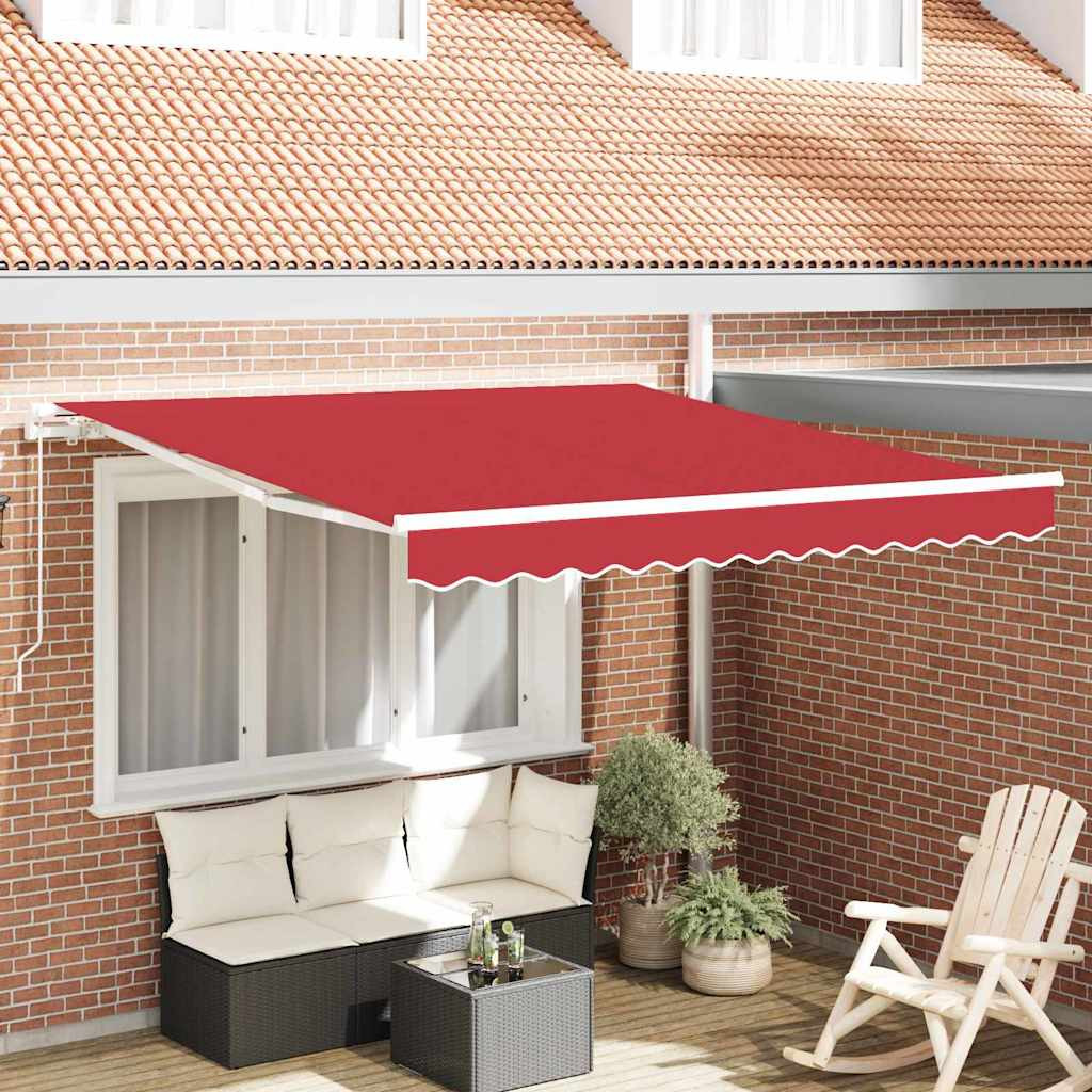 vidaXL Ausziehbare Markise Rot 350 x 250 cm Polyester und Aluminium