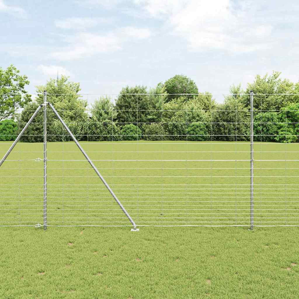 vidaXL Schweißdrahtzaun mit Spikes 25 x 1,6 m Verzinkter Stahl Silber