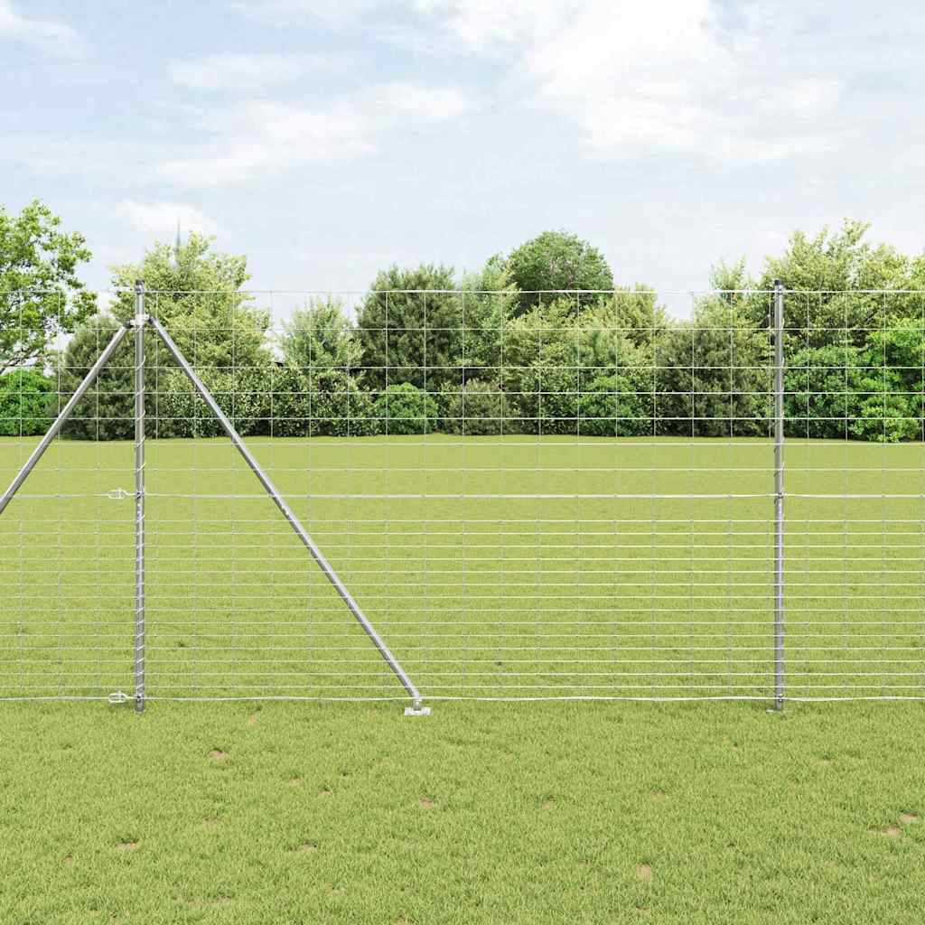 vidaXL Schweißdrahtzaun mit Spikes 25 x 1,6 m Verzinkter Stahl Silber