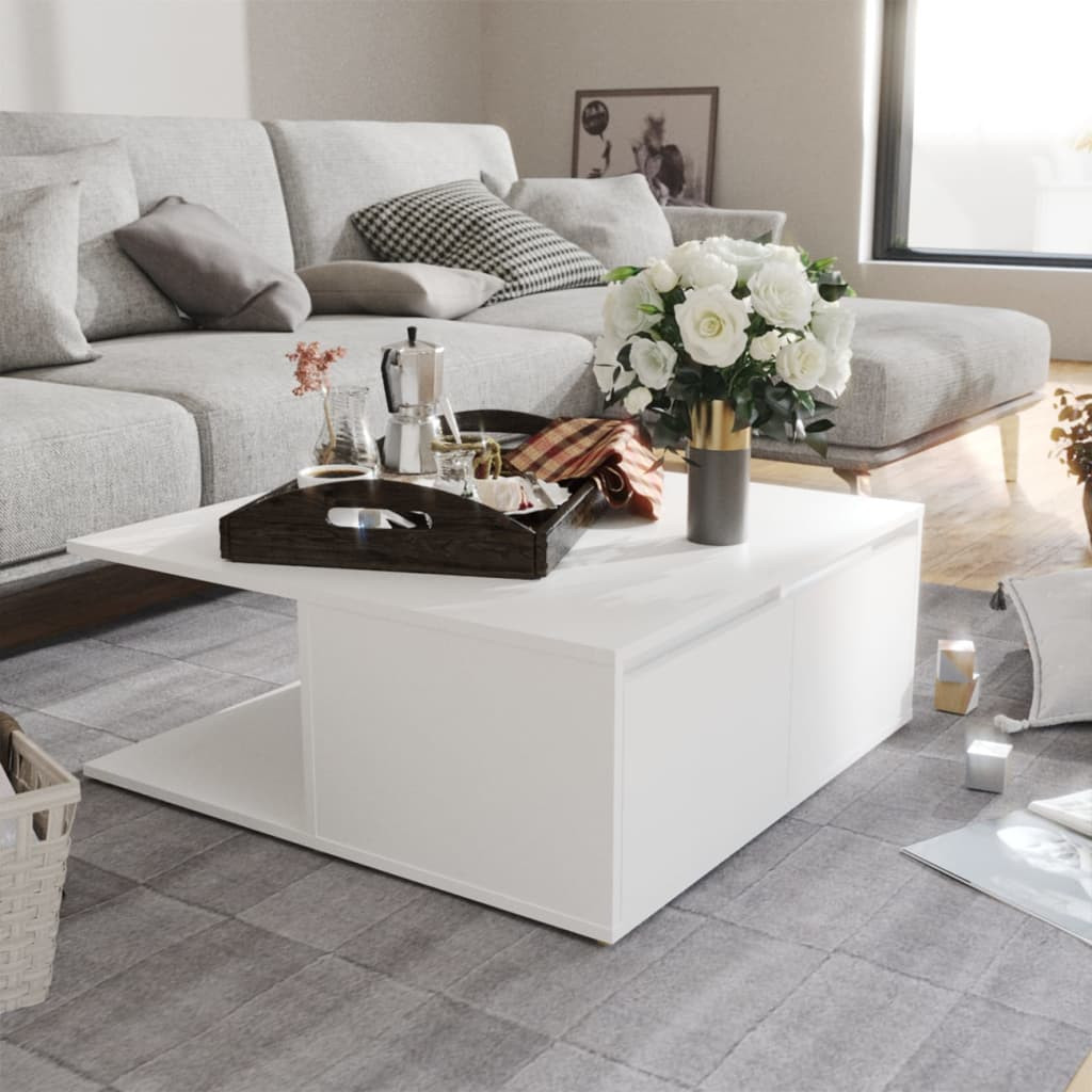 vidaXL Couchtisch Weiß 80x80x31 cm Holzwerkstoff