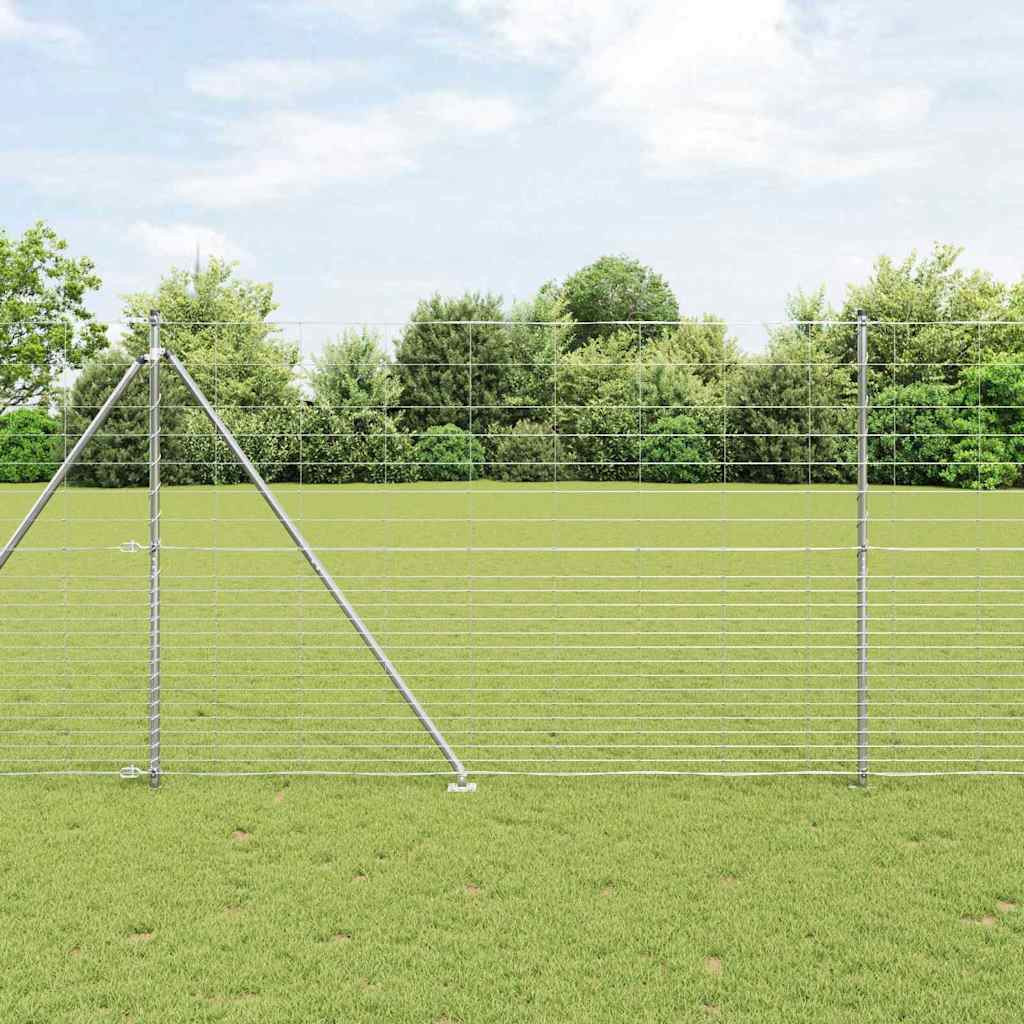 vidaXL Schweißdrahtzaun mit Spikes 25 x 1,6 m Verzinkter Stahl Silber