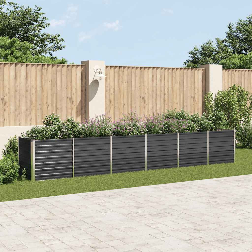 vidaXL Garten-Hochbeet Verzinkter Stahl 480x80x77 cm Anthrazit