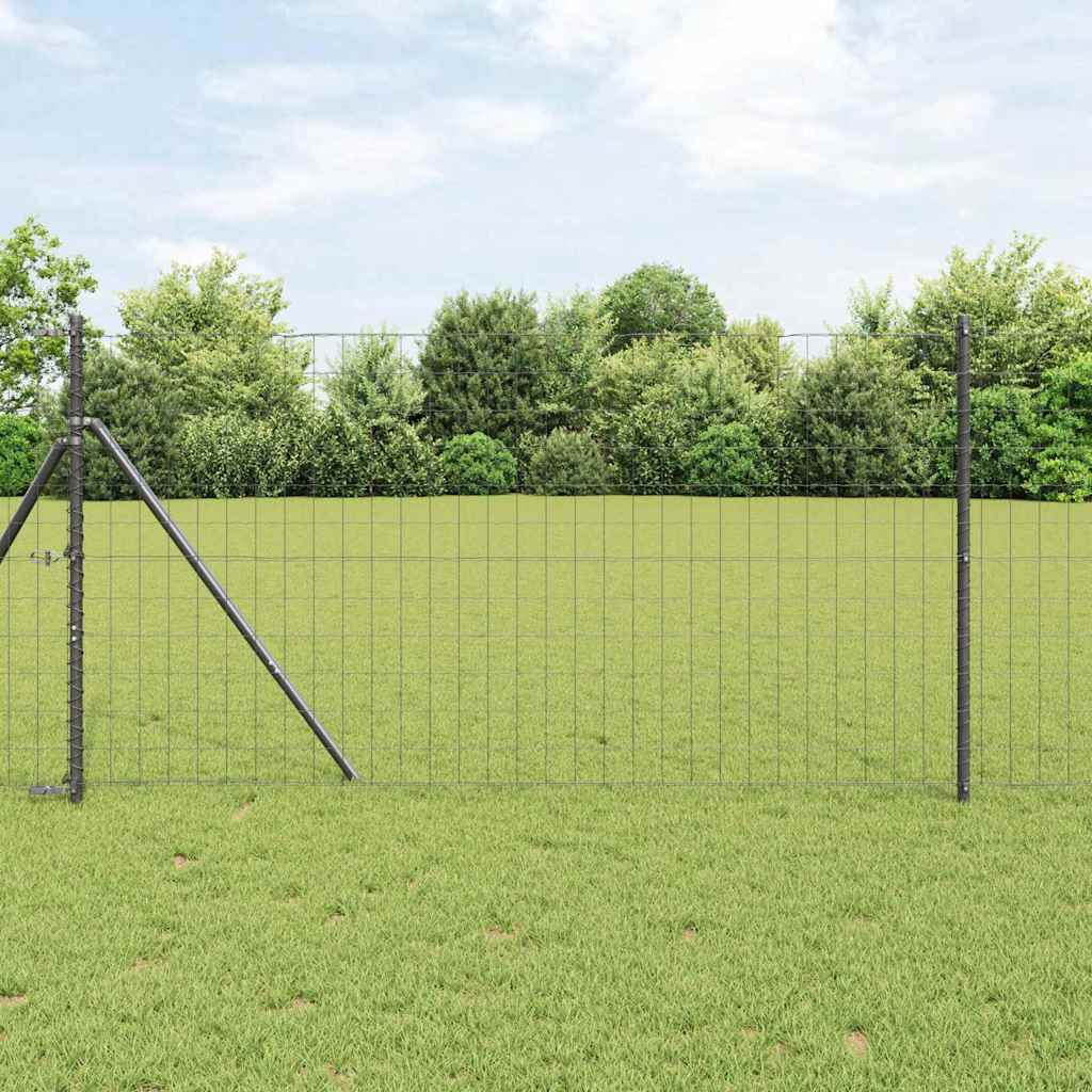 vidaXL Bodenmontierter Euro-Zaun 10 x 1,2 m PVC-beschichteter Stahl