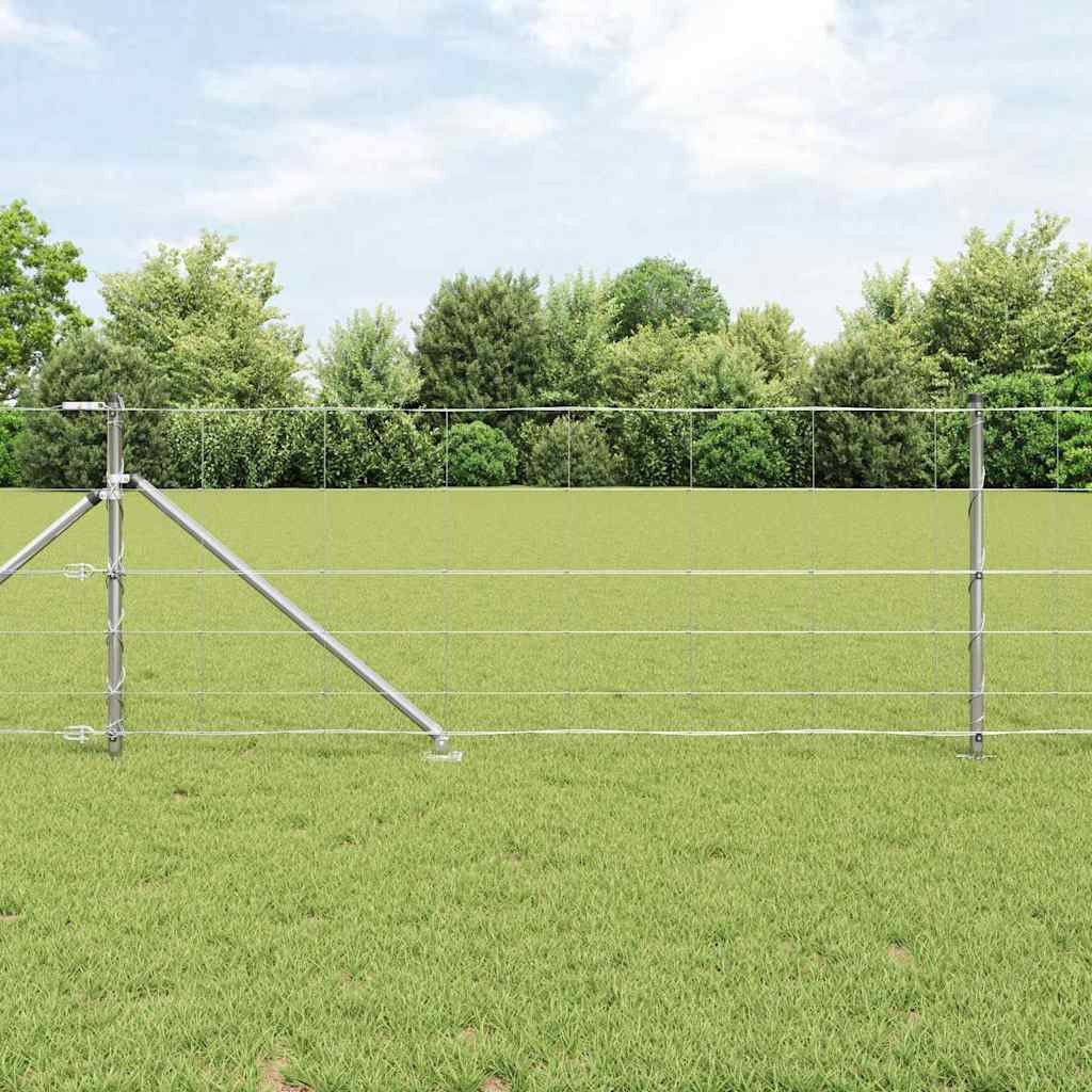 vidaXL Schweißdrahtzaun mit Spikes 50 x 0,8 m Verzinkter Stahl Silber