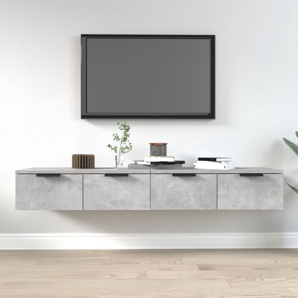 vidaXL Wandschränke 2 Stk. Betongrau 68x30x20 cm Holzwerkstoff