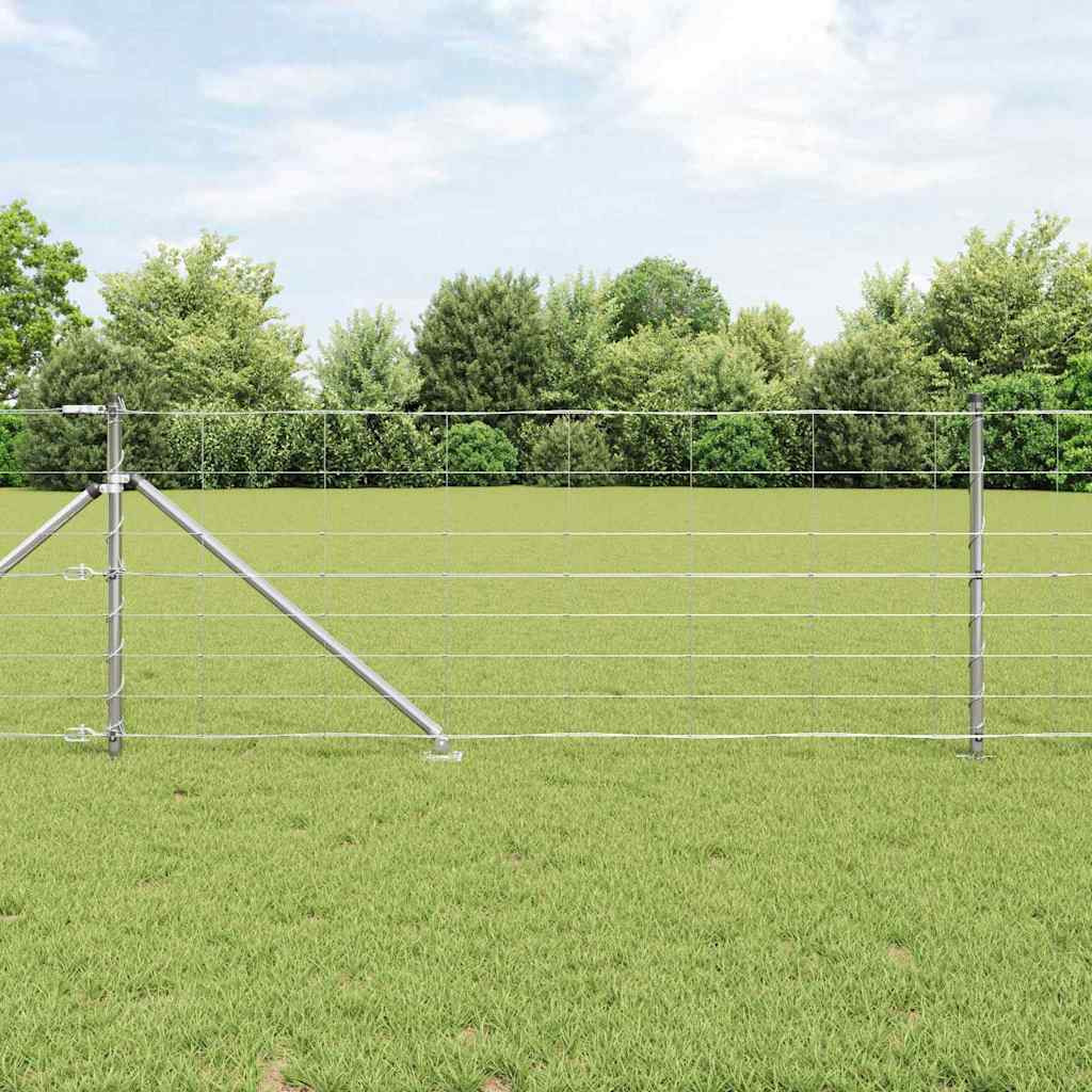 vidaXL Schweißdrahtzaun mit Spikes 50 x 0,8 m Verzinkter Stahl Silber