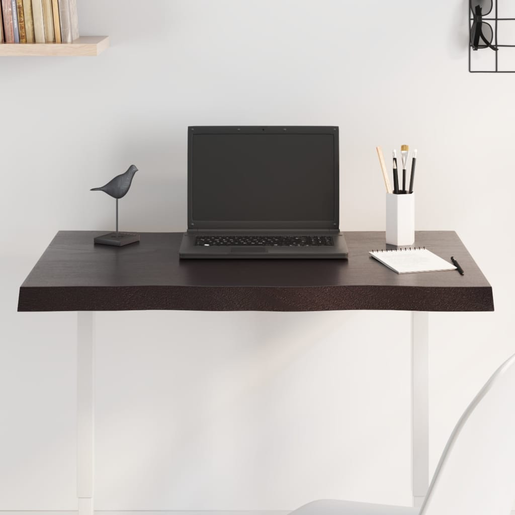 vidaXL Tischplatte 80x50x(2-4) cm Massivholz Behandelt Baumkante