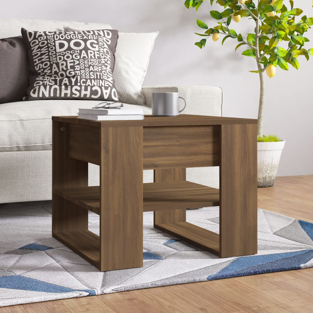 vidaXL Couchtisch Braun Eichen-Optik 55,5x55x45 cm Holzwerkstoff
