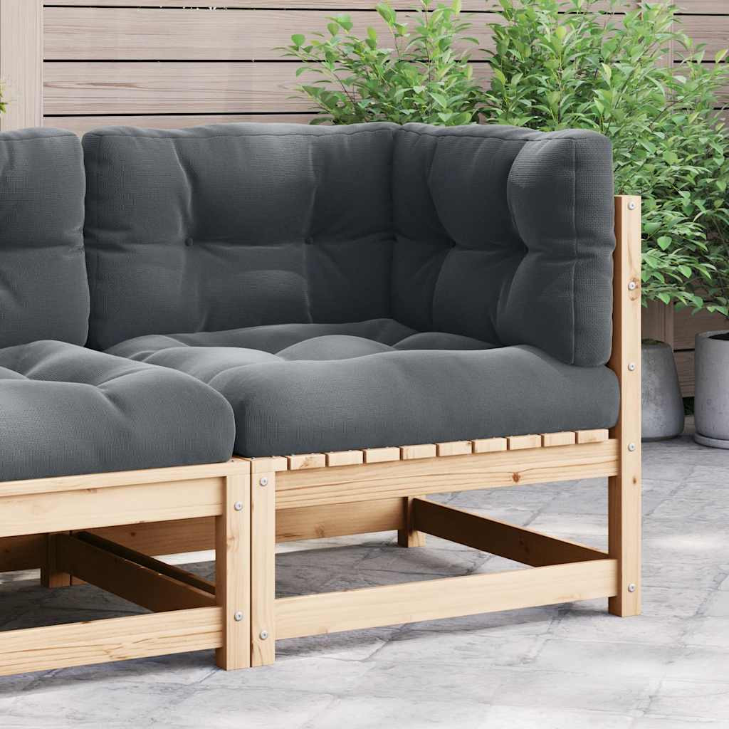 vidaXL Garten-Ecksofa mit Kissen Massivholz Kiefer
