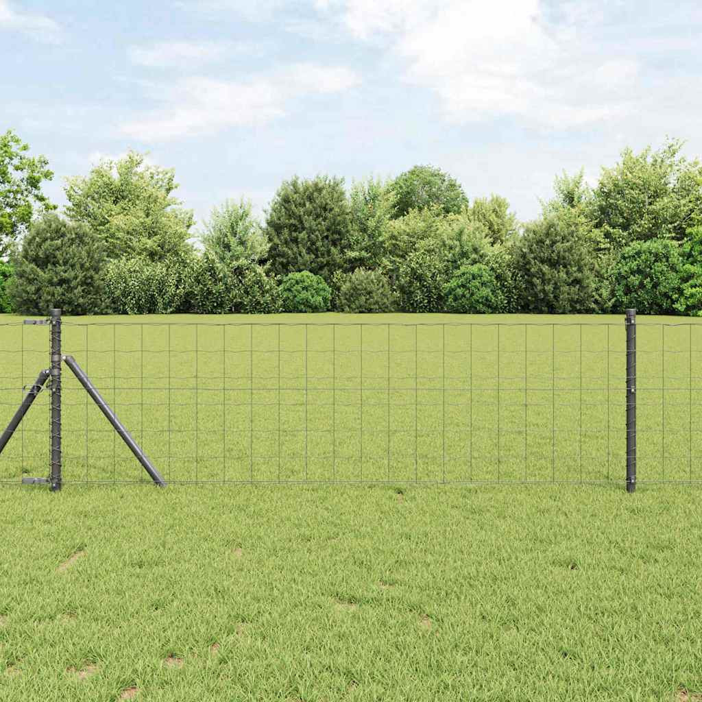 vidaXL Bodenmontierter Euro-Zaun 10 x 0,8 m PVC-beschichteter Stahl