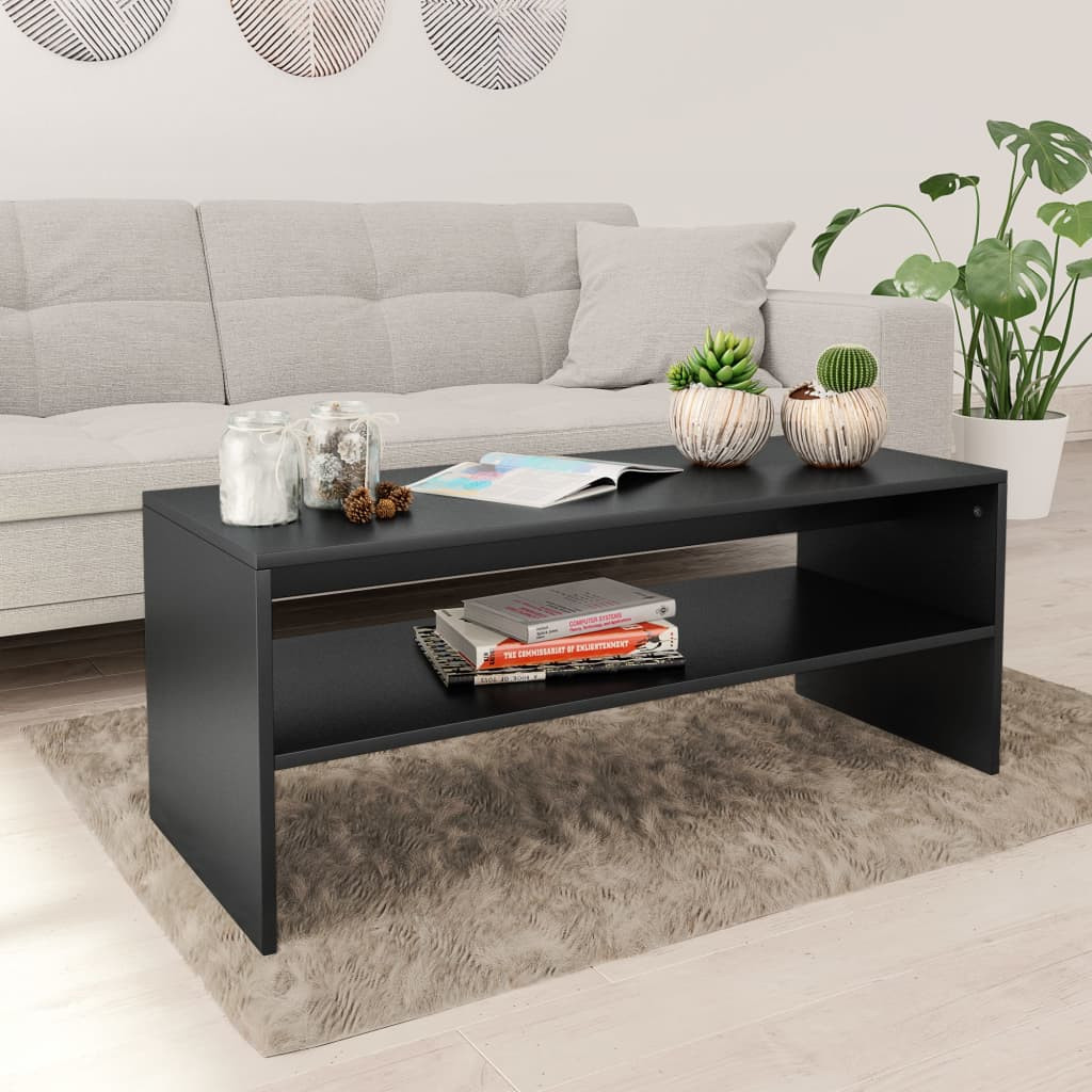 vidaXL Couchtisch Schwarz 100x40x40 cm Holzwerkstoff