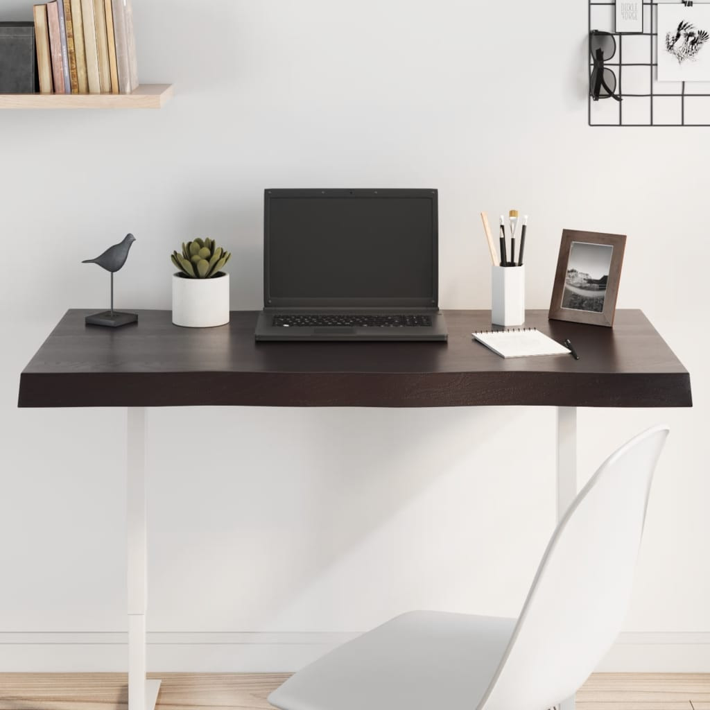 vidaXL Tischplatte 100x40x(2-6) cm Massivholz Behandelt Baumkante