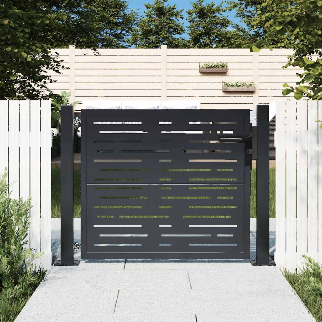 vidaXL Gartentor Anthrazit 100x100 cm Stahl Quadratisches Design