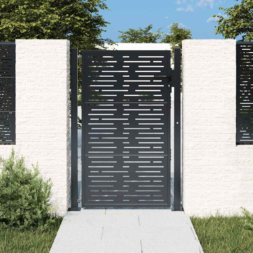 vidaXL Gartentor Anthrazit 100x150 cm Stahl Quadratisches Design
