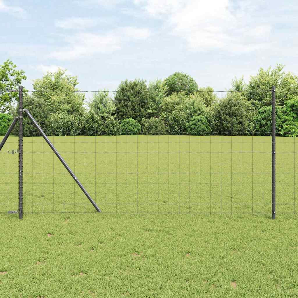 vidaXL Bodenmontierter Euro-Zaun 10 x 1,2 m PVC-beschichteter Stahl