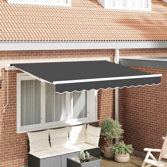 vidaXL Einziehbare Markise Anthrazit 300 x 200 cm Stoff