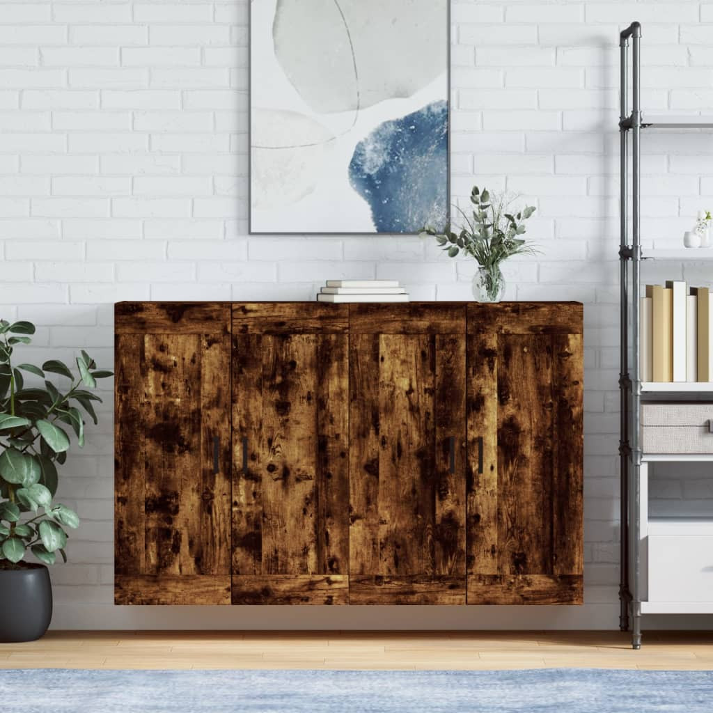 vidaXL Wandschränke 2 Stk. Räuchereiche Holzwerkstoff
