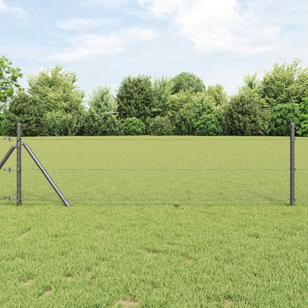 vidaXL Bodenmontierter Sechseckzaun 10 x 0,5 m PVC-beschichteter Stahl