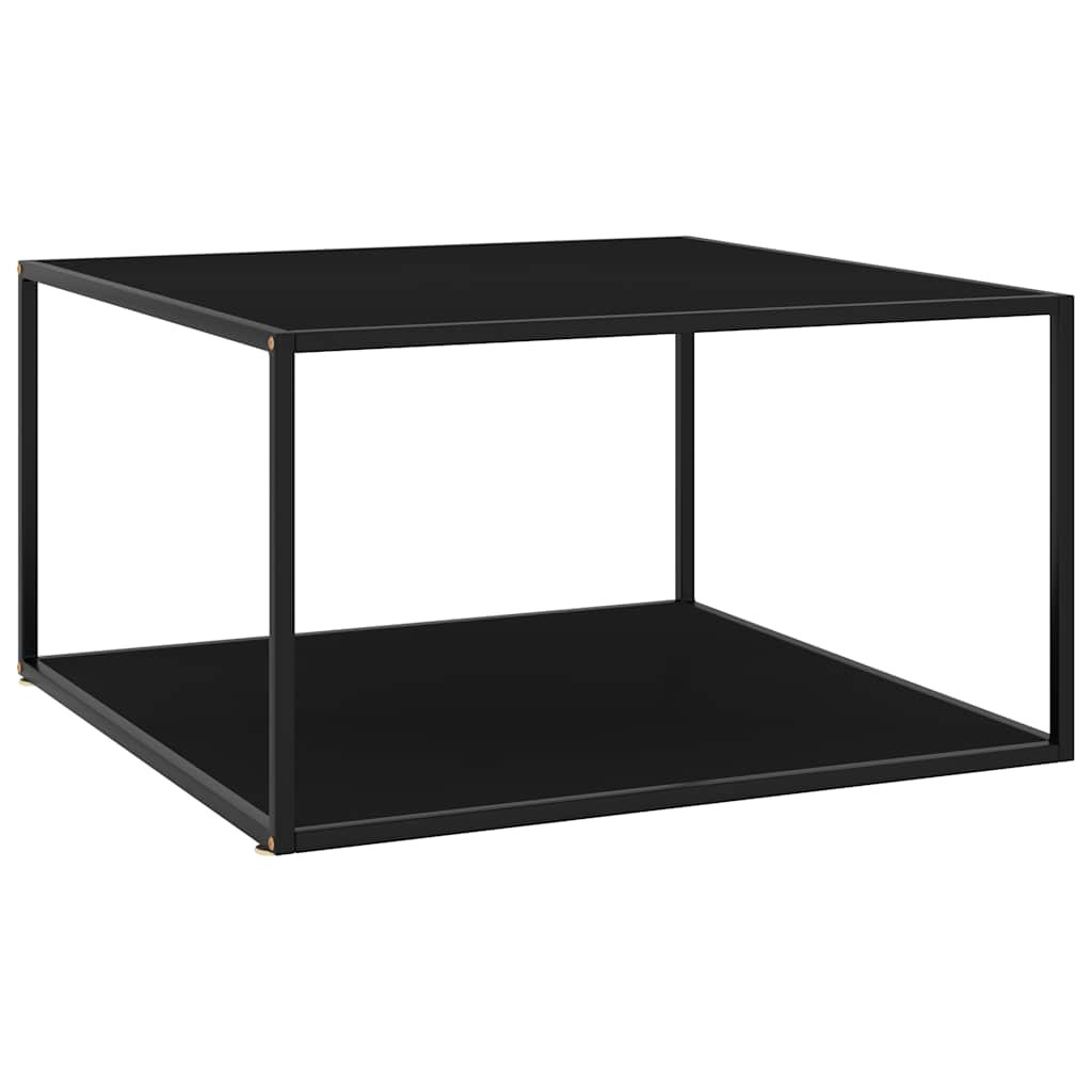 vidaXL Couchtisch Schwarz mit Schwarzem Glas 90x90x50 cm