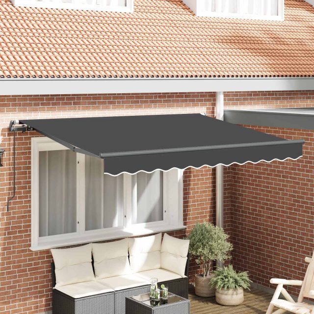 vidaXL Einziehbare Markise Anthrazit 300 x 200 cm Stoff