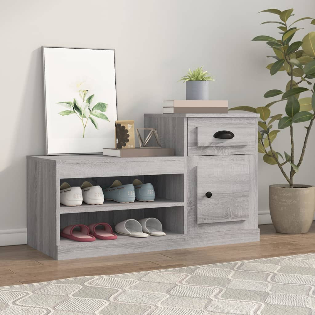 vidaXL Schuhschrank Grau Sonoma 100x42x60 cm Holzwerkstoff