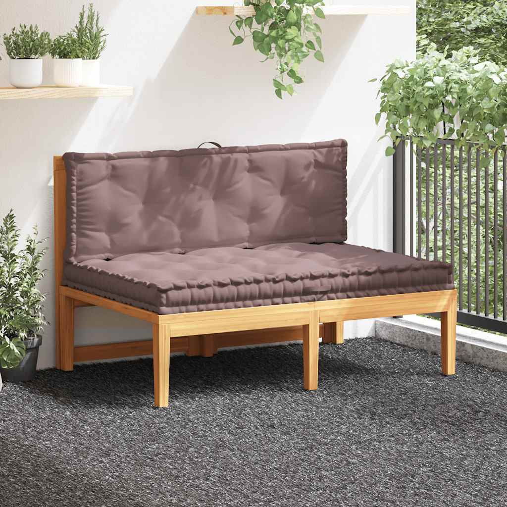 vidaXL Palettenauflagen 2 Stk. Baumwolle Taupe