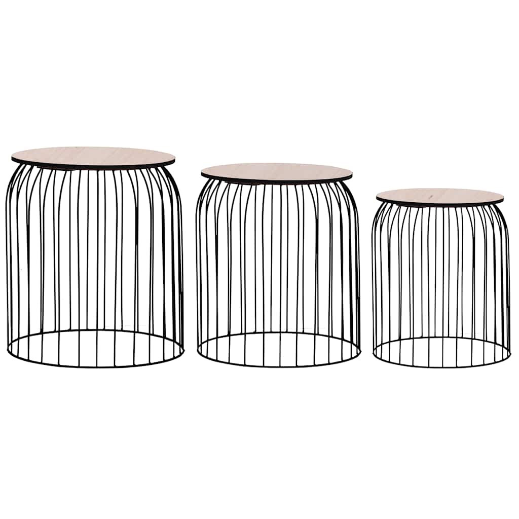 vidaXL Couchtische 3 Stk. Schwarz