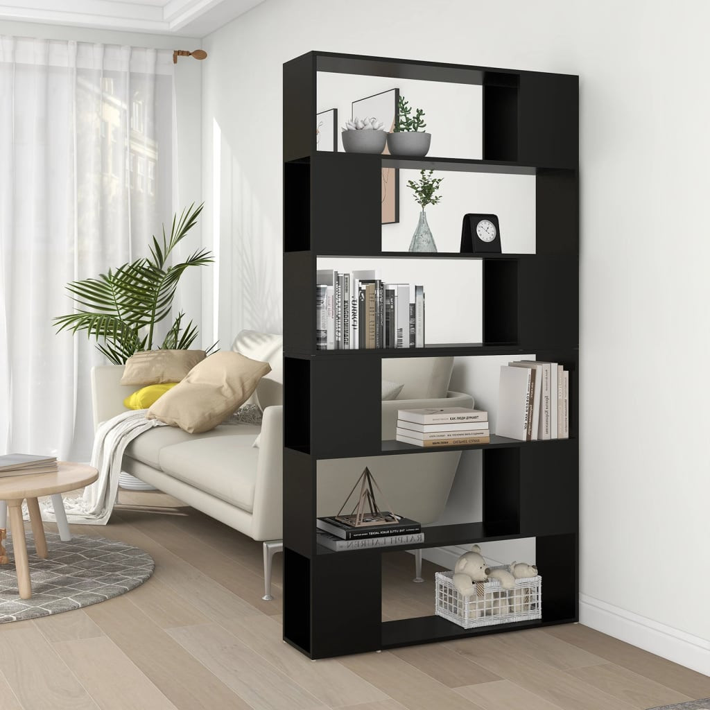 vidaXL Bücherregal Raumteiler Schwarz 100x24x188 cm