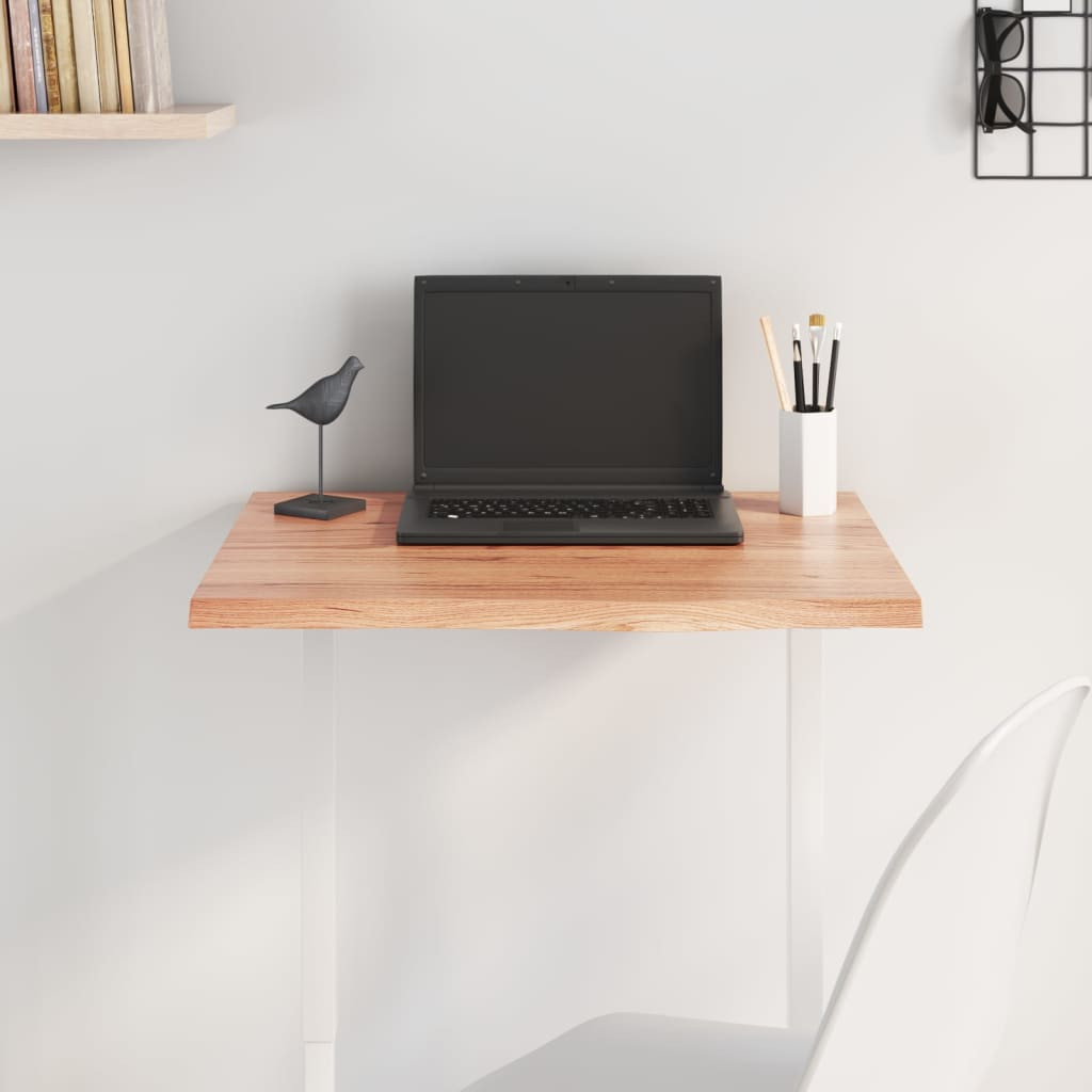 vidaXL Tischplatte Hellbraun 60x40x2 cm Massivholz Eiche Behandelt