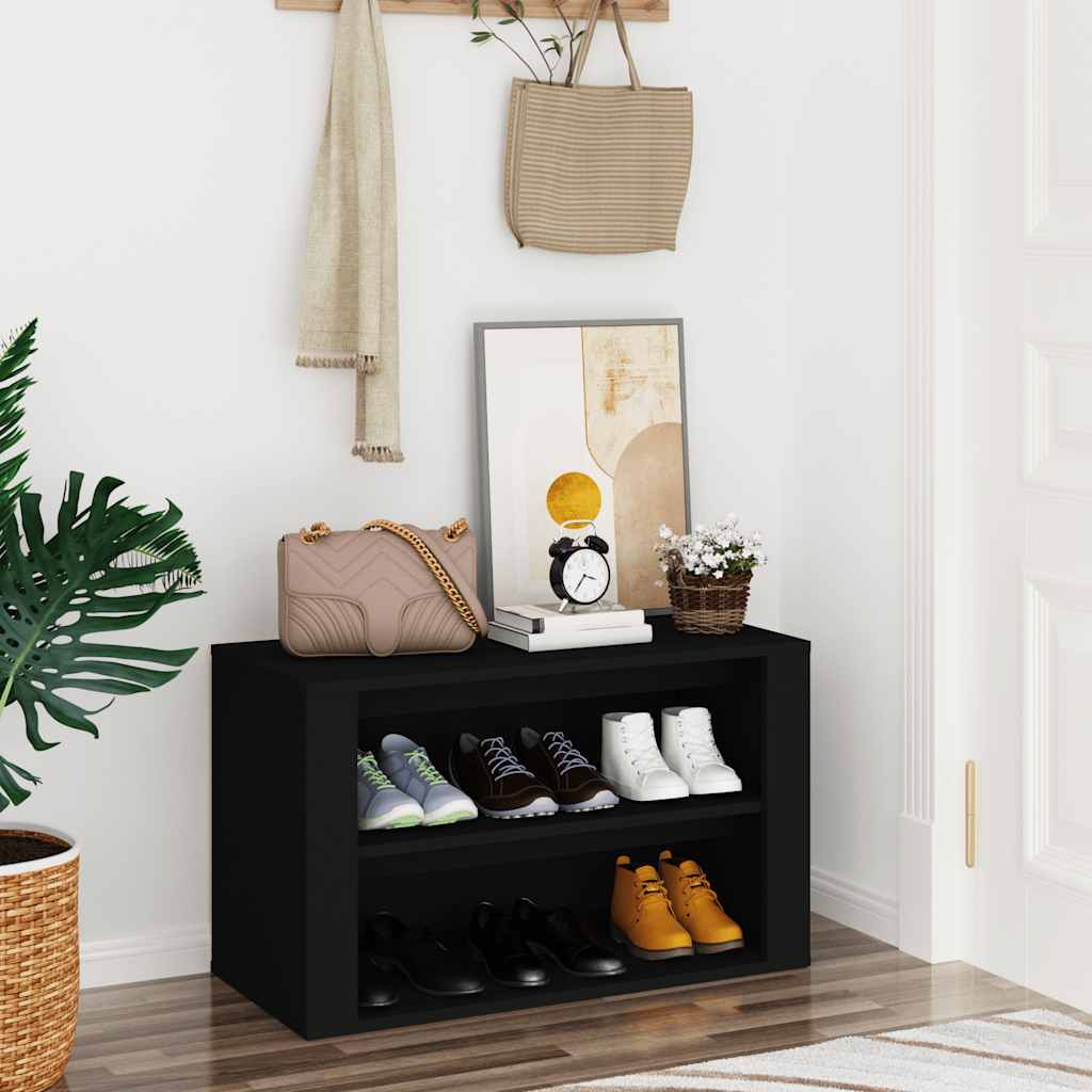 vidaXL Schuhregal Schwarz 75x35x45 cm Holzwerkstoff