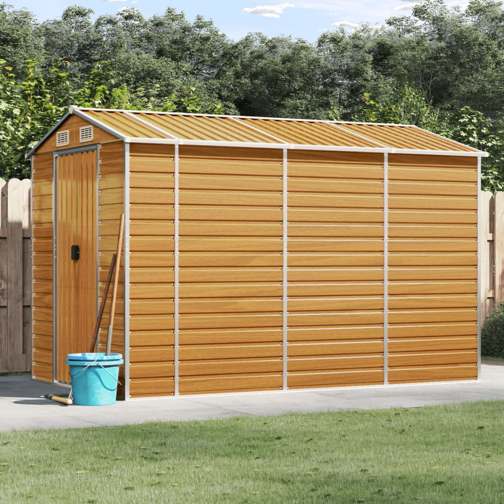 vidaXL Gartenhaus Hellbraun 191 x 300 x 198 cm Verzinkter Stahl