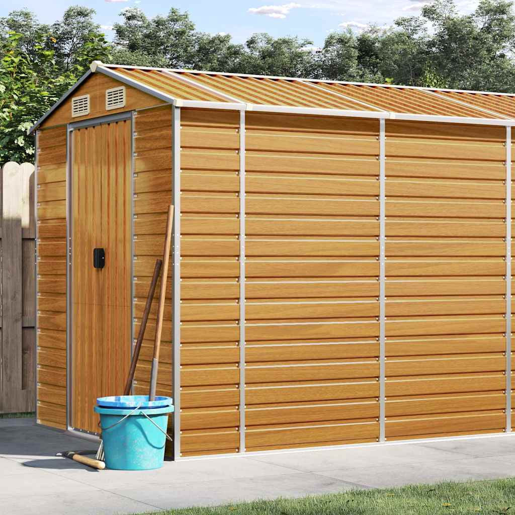 vidaXL Gerätehaus Hellbraun 191x725x198 cm Verzinkter Stahl