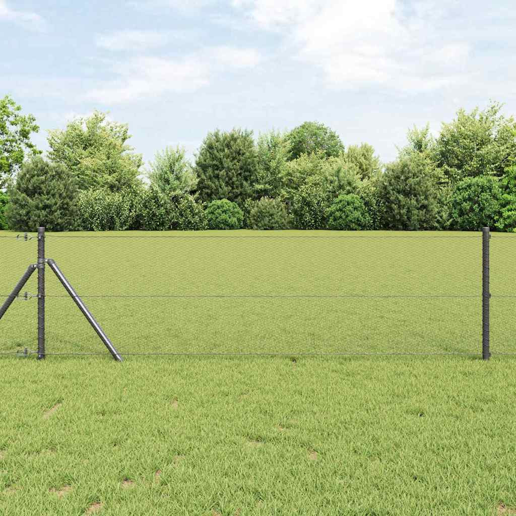 vidaXL Bodenmontierter Sechseckzaun 10 x 0,6 m PVC-beschichteter Stahl