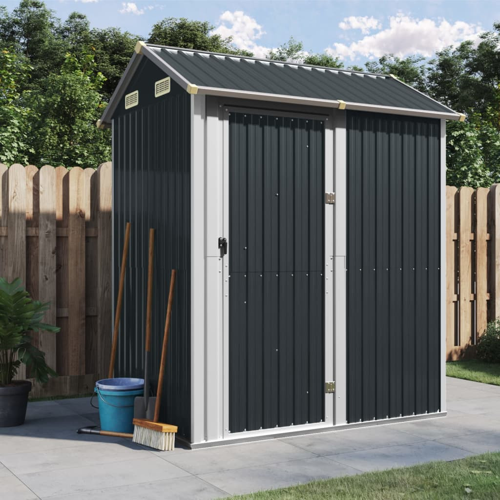 vidaXL Gartenhaus Anthrazit 192x152,5x237 cm Verzinkter Stahl