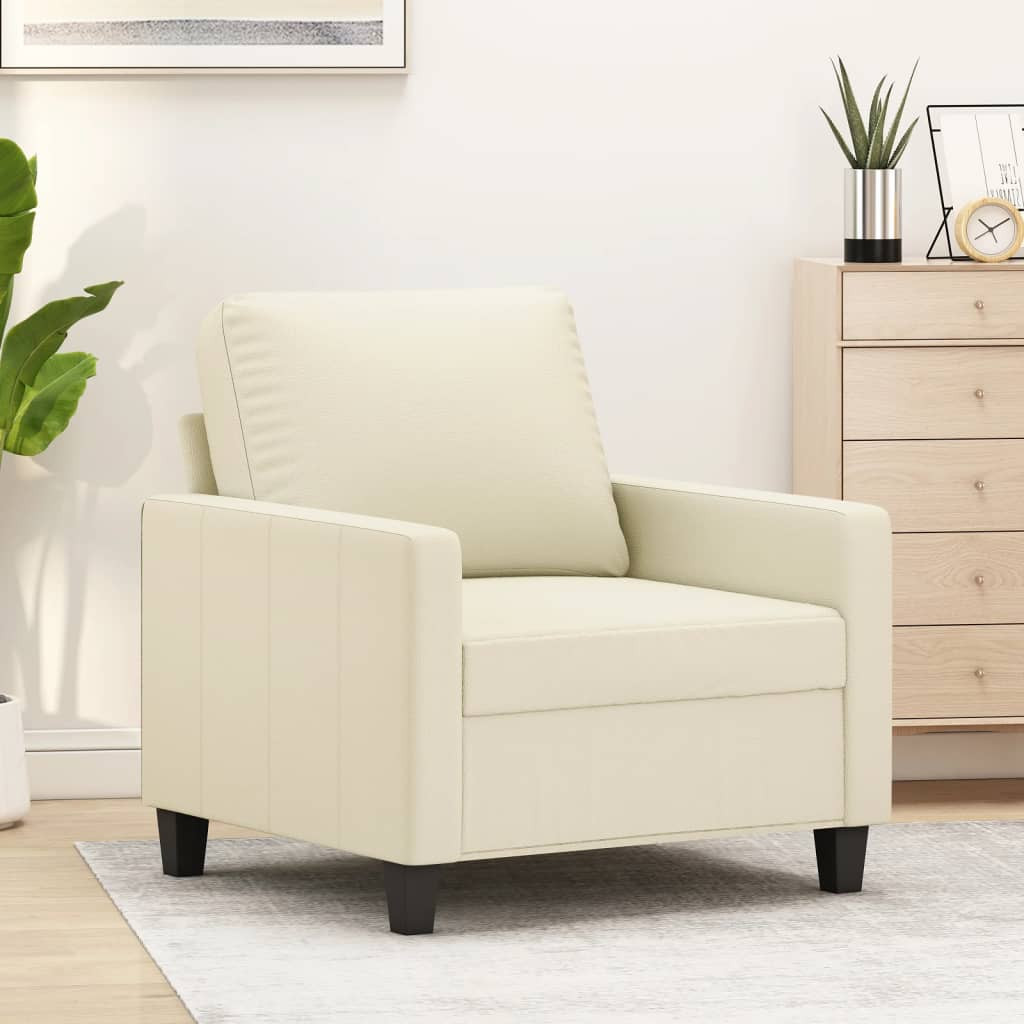 vidaXL Sessel Creme 60 cm Kunstleder