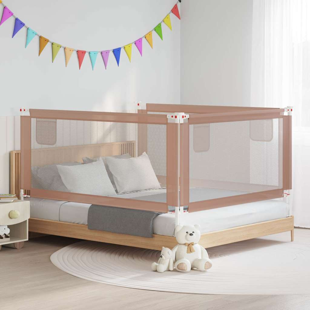 vidaXL Kleinkind-Bettschutzgitter Taupe 180x25 cm Stoff