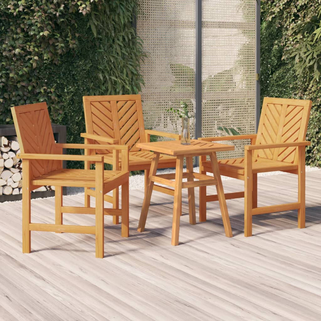 vidaXL Garten-Essstühle 3 Stk. Massivholz Akazie