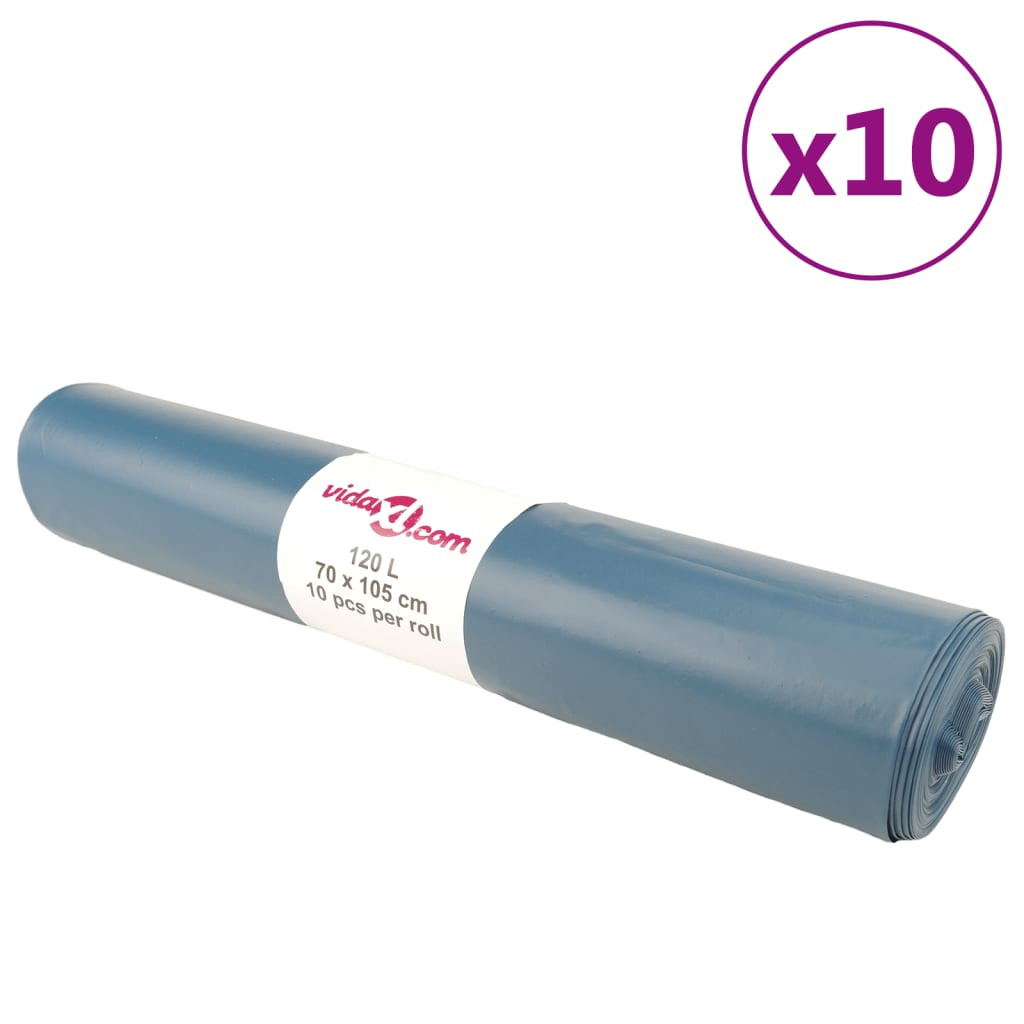 vidaXL Müllsäcke 100 Stk. Blau 120 L