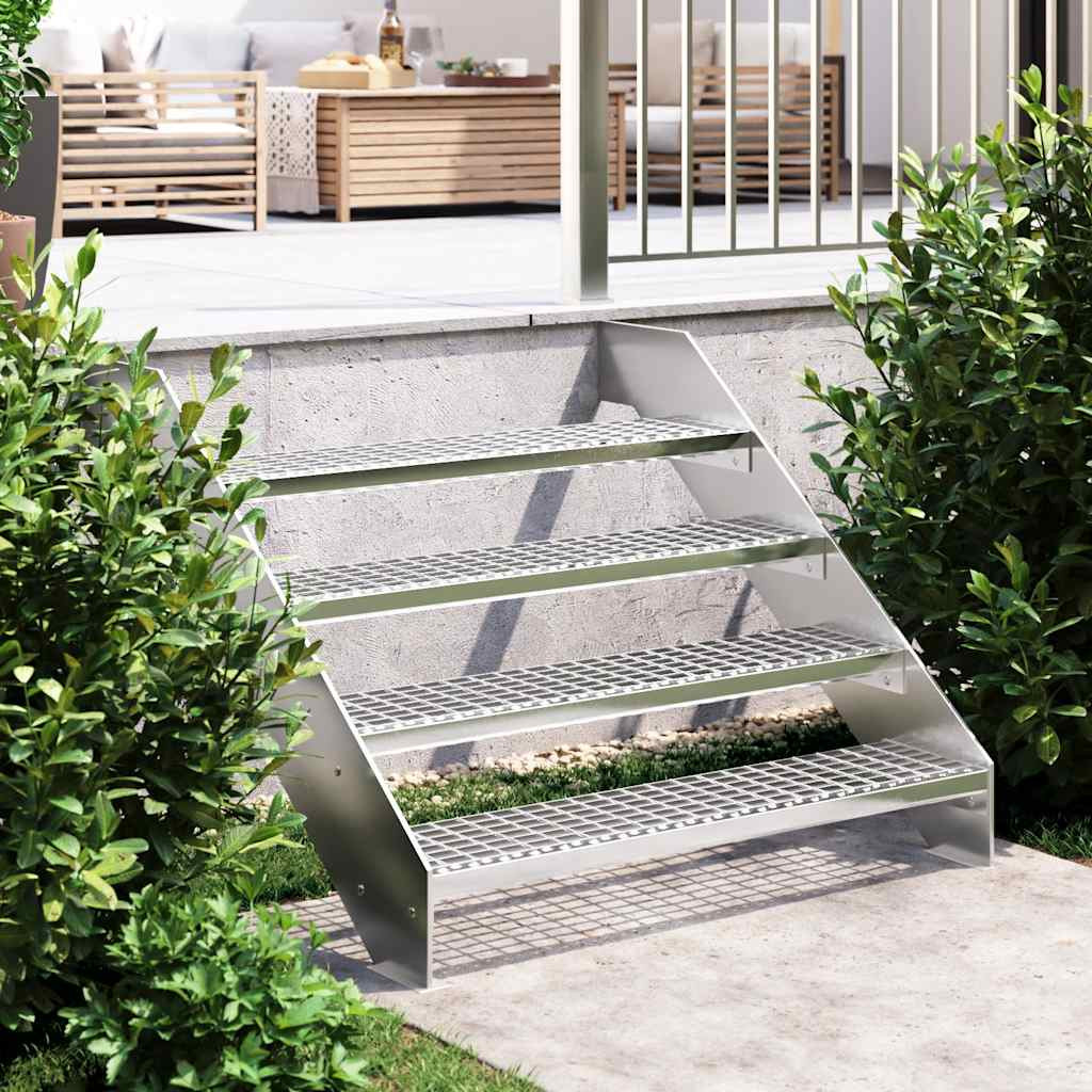 vidaXL Gitterroststufe 100x24x7 cm Verzinkter Stahl