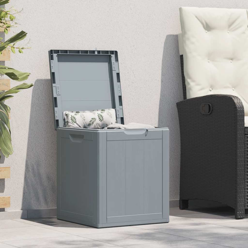 vidaXL Garten-Aufbewahrungsbox 90 L Grau PP-Holzoptik