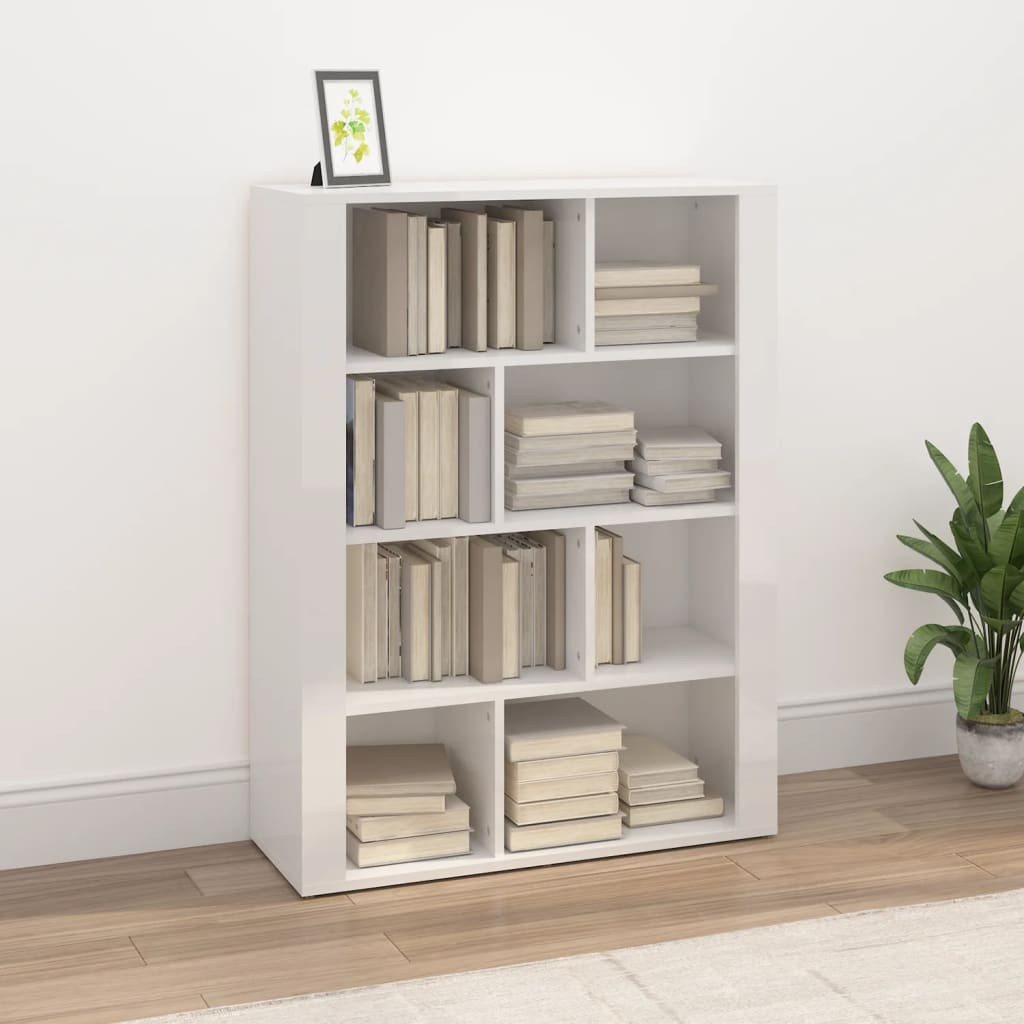 vidaXL Sideboard Hochglanz-Weiß 80x30x106 cm Holzwerkstoff