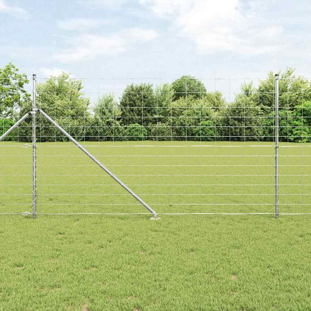 vidaXL Schweißdrahtzaun mit Spikes 50 x 1,2 m Verzinkter Stahl Silber