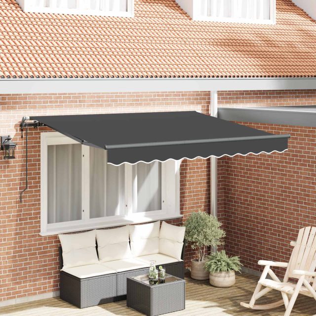 vidaXL Einziehbare Markise Anthrazit 300 x 200 cm Stoff