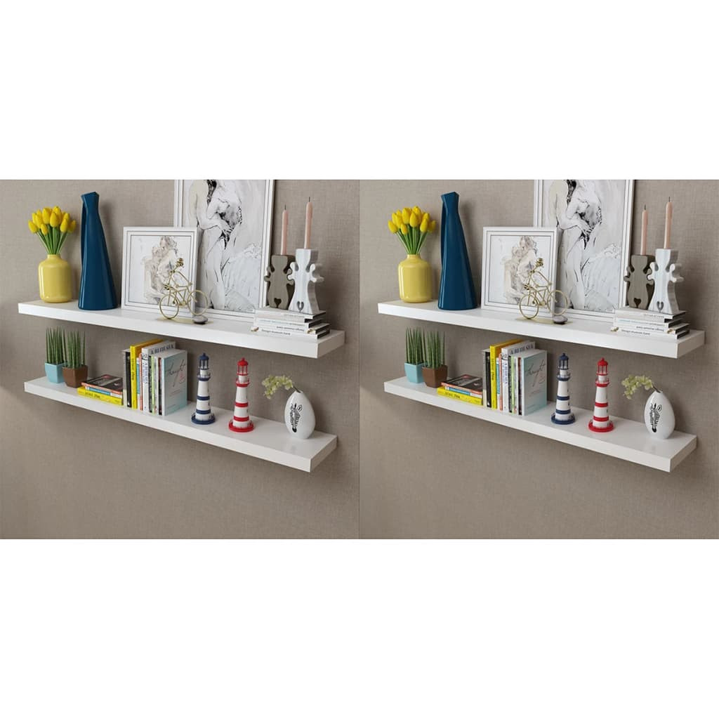 vidaXL Wandregale 4 Stk. Weiß 120 cm