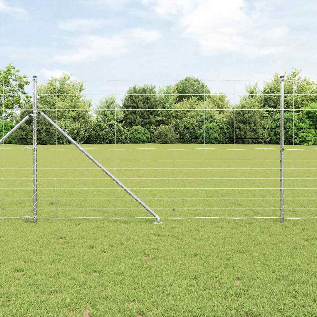 vidaXL Schweißdrahtzaun mit Spikes 50 x 1,4 m Verzinkter Stahl Silber