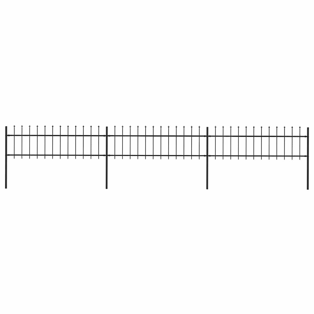 vidaXL Gartenzaun mit Speerspitze Stahl 504 x 60 cm Schwarz