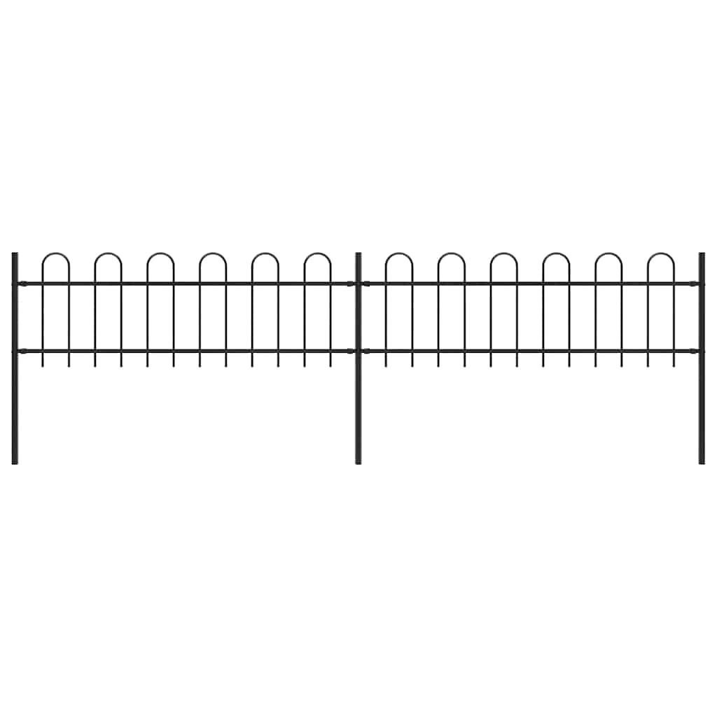 vidaXL Gartenzaun mit Rundbogen Stahl 337 x 60 cm Schwarz