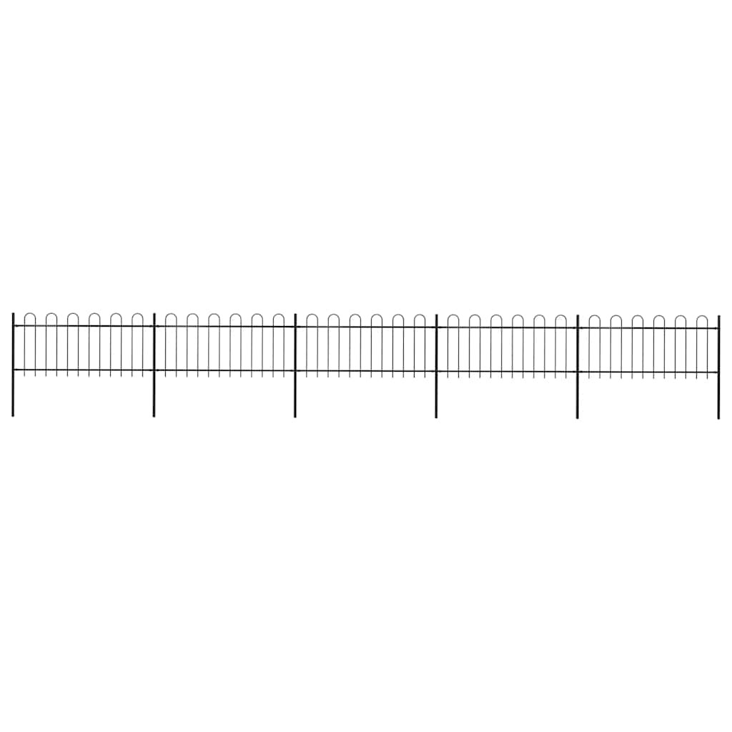 vidaXL Gartenzaun mit Rundbogen Stahl 838 x 80 cm Schwarz